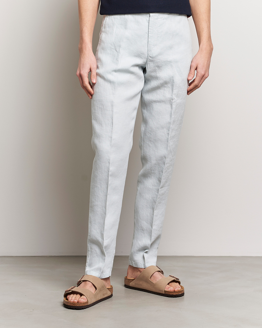Hombres | Pantalones de lino | Orlebar Brown | Griffon Linen Trousers White Jade