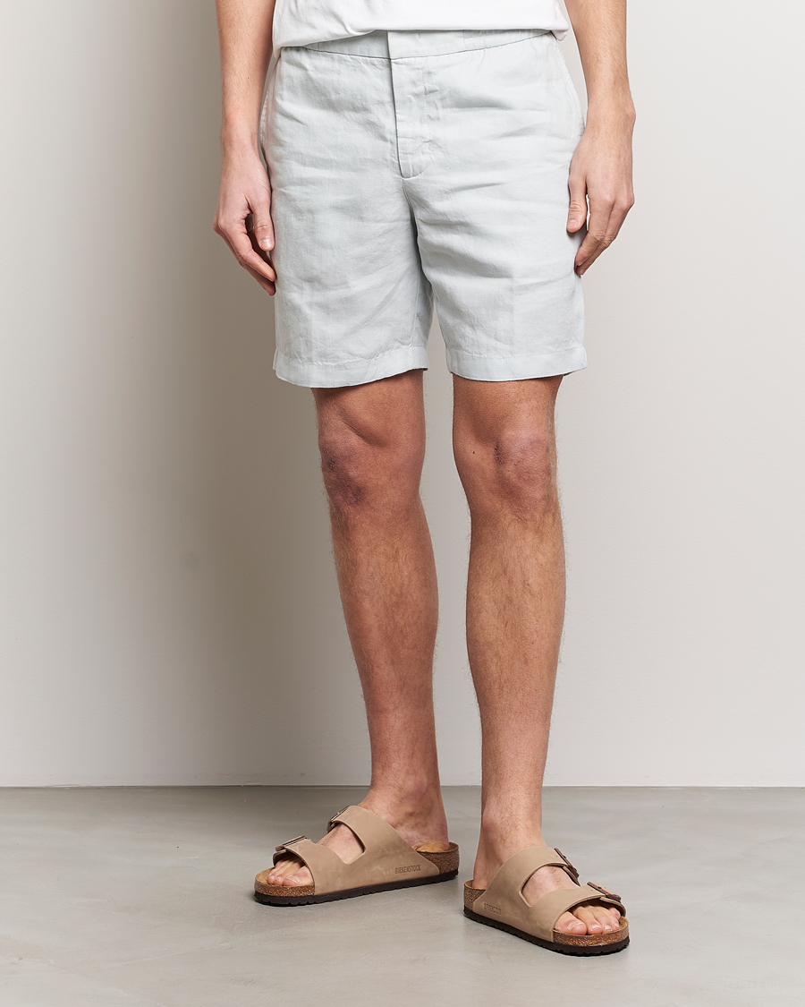 Hombres | Pantalones cortos de lino | Orlebar Brown | Cornell Linen Shorts White Jade