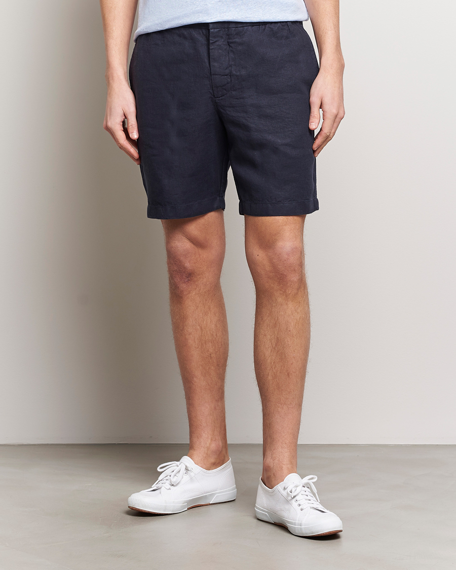Hombres | Pantalones cortos de lino | Orlebar Brown | Cornell Linen Shorts Night Iris