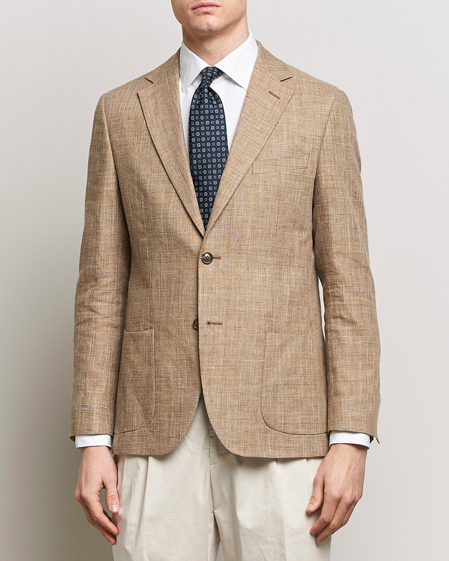 Hombres | Ropa | Morris Heritage | Mike Cotton/Linen Structure Blazer Light Brown