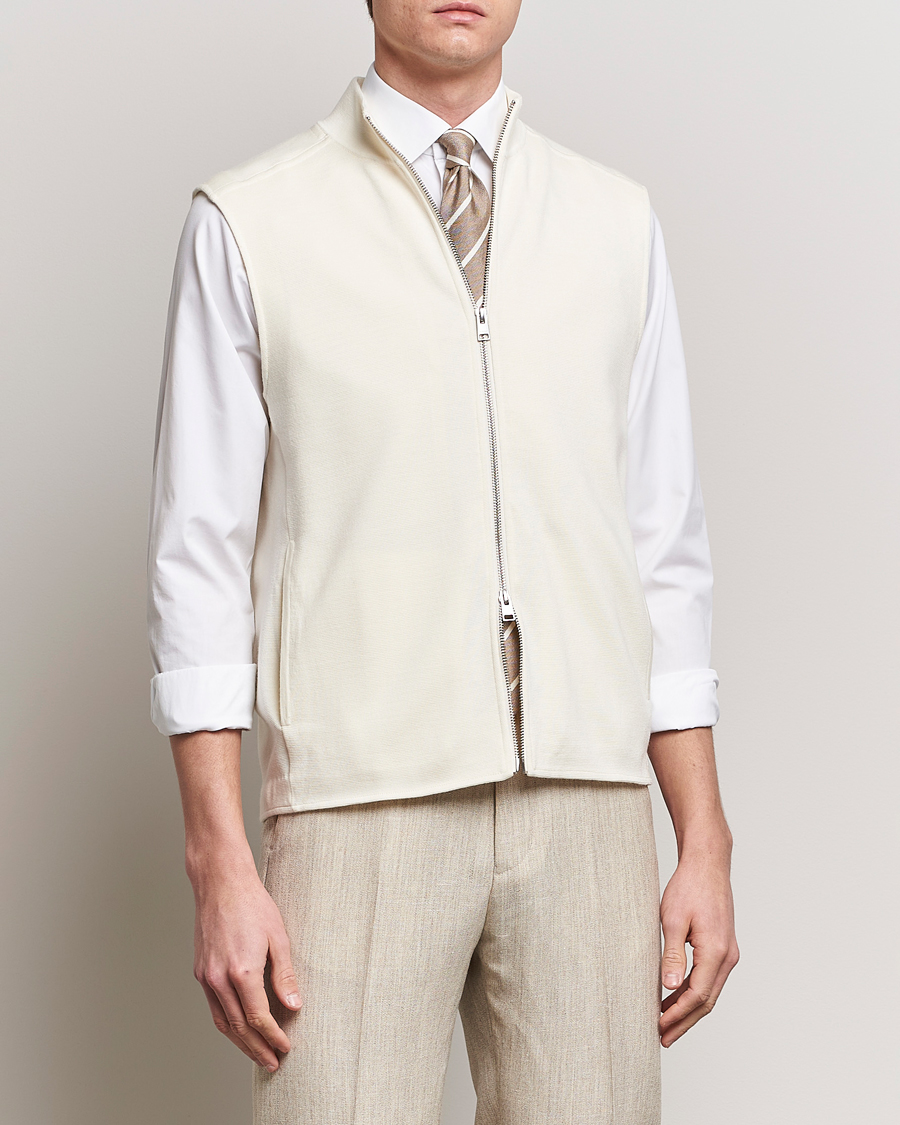 Hombres | Departamentos | Morris Heritage | Kayden Merino Full Zip Vest White