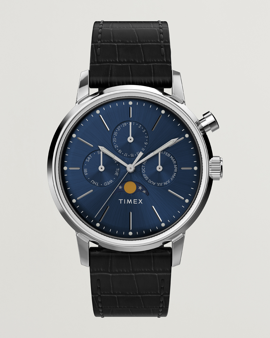 Hombres | Timex Marlin Moon Phase Quartz 40mm Blue Dial | Timex | Marlin Moon Phase Quartz 40mm Blue Dial