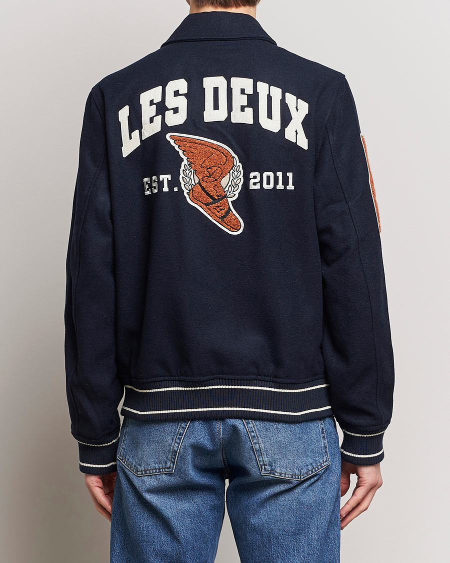 Hombres | Abrigos y chaquetas | LES DEUX | Varsity Wool Jacket Dark Navy
