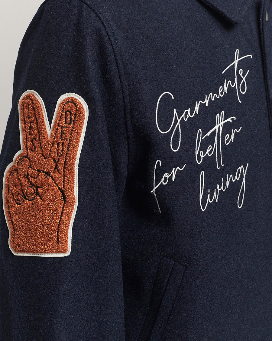 Hombres | Abrigos y chaquetas | LES DEUX | Varsity Wool Jacket Dark Navy