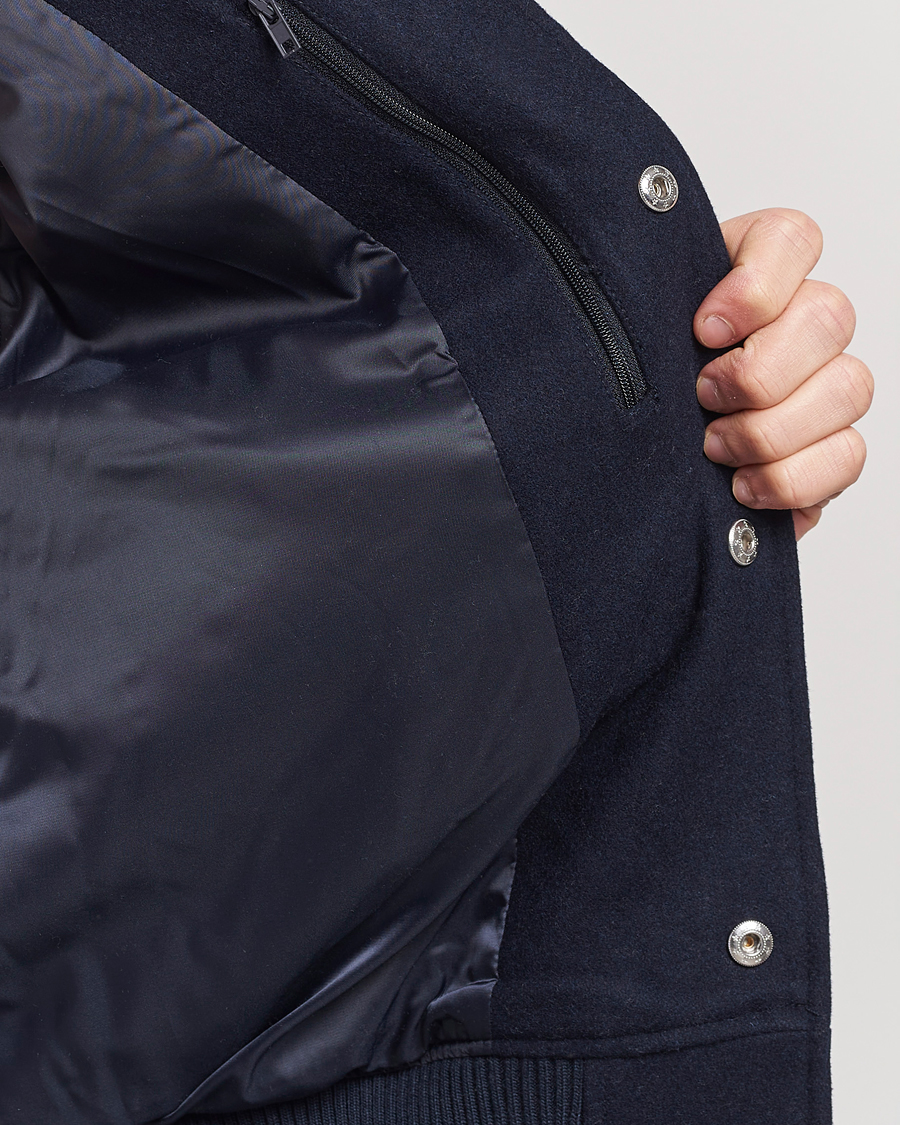 Hombres | Abrigos y chaquetas | LES DEUX | Varsity Wool Jacket Dark Navy