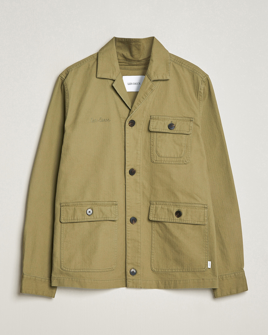 Hombres | Camisas | LES DEUX | Lester Fatigue Shirt Surplus Green