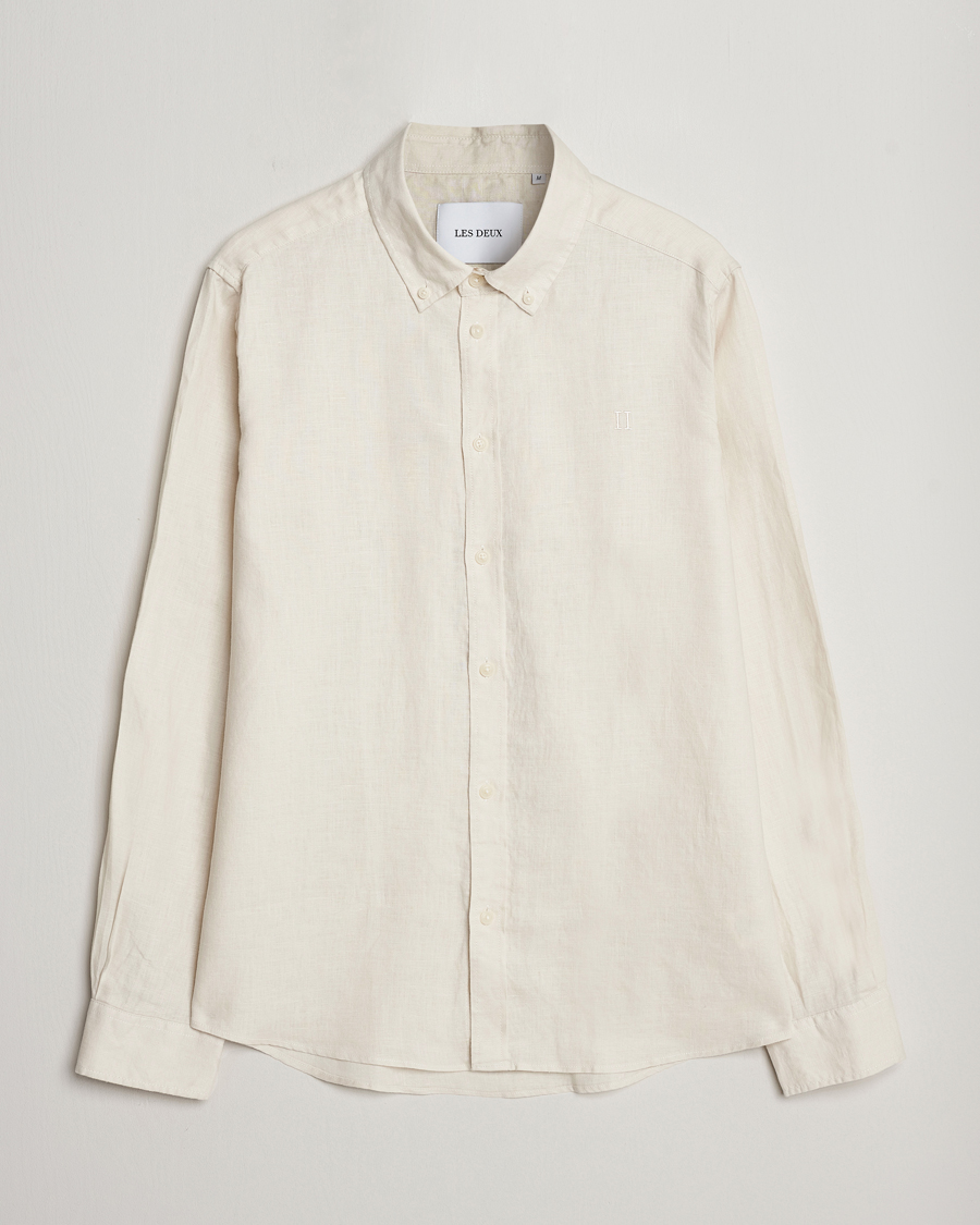 Hombres | Camisas | LES DEUX | Kristian Linen Button Down Shirt Ivory