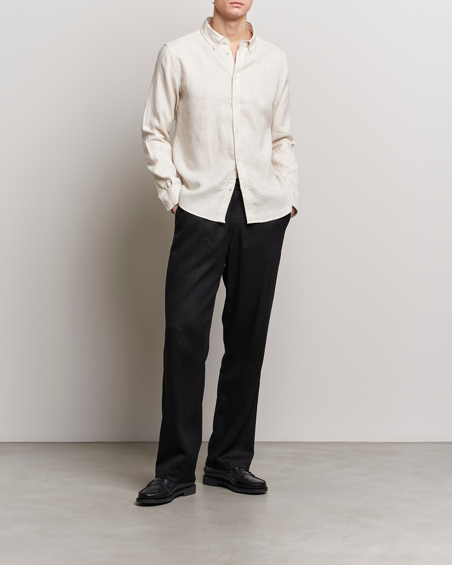 Hombres | Camisas | LES DEUX | Kristian Linen Button Down Shirt Ivory