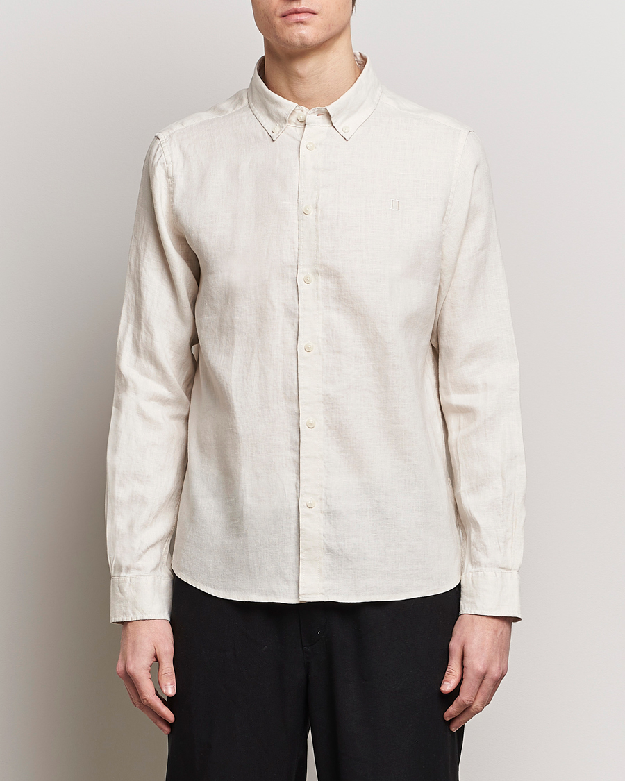 Hombres | Camisas de lino | LES DEUX | Kristian Linen Button Down Shirt Ivory