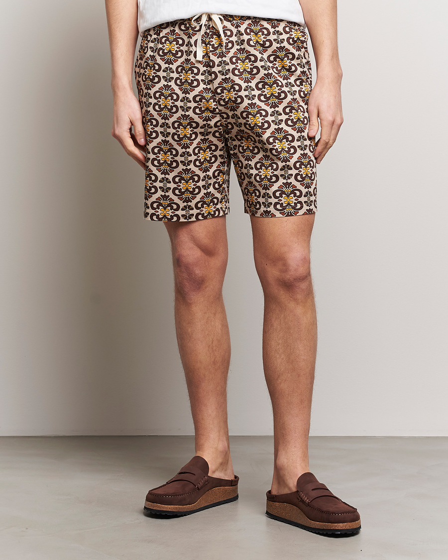 Hombres | Pantalones cortos con cordones | LES DEUX | Hendrix Printed Shorts Light Sand