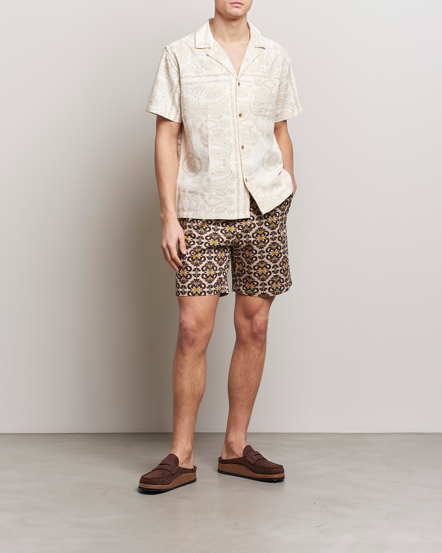 Hombres | Camisas | LES DEUX | Lesley Paisley Short Sleeve Shirt Light Ivory