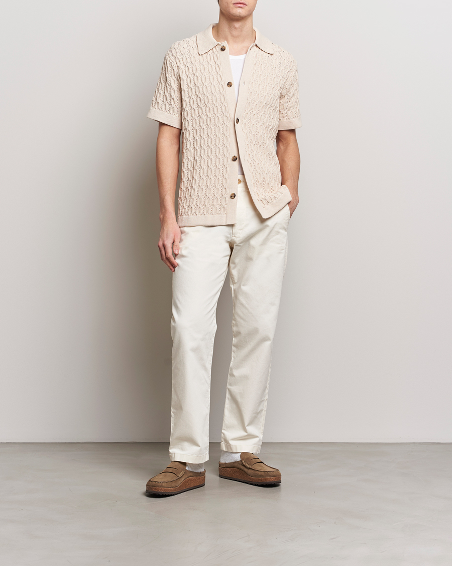 Hombres | Camisas | LES DEUX | Garret Knitted Short Sleeve Shirt Ivory