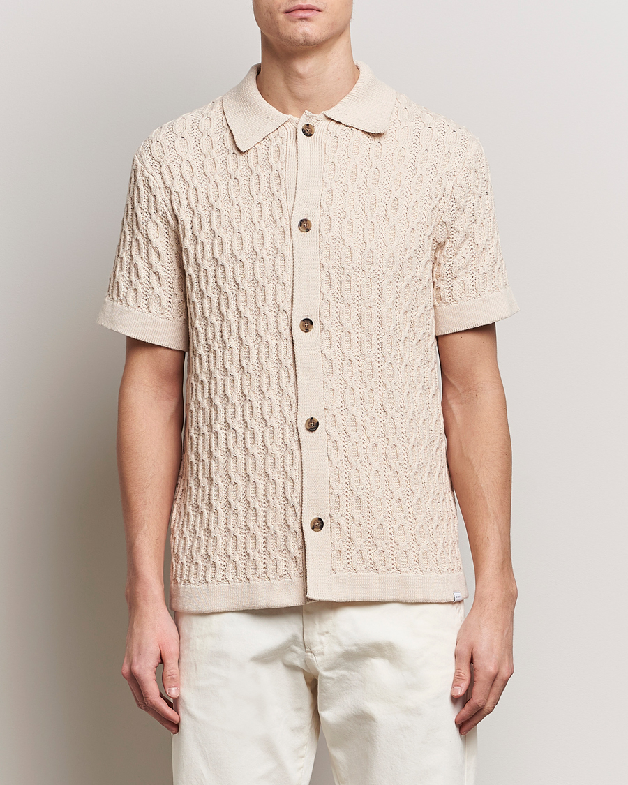 Hombres | Ropa | LES DEUX | Garret Knitted Short Sleeve Shirt Ivory