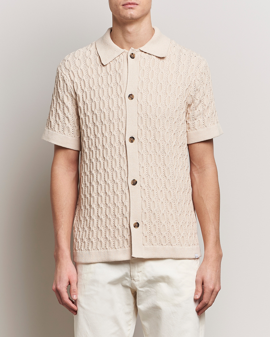 Hombres | Camisas | LES DEUX | Garret Knitted Short Sleeve Shirt Ivory