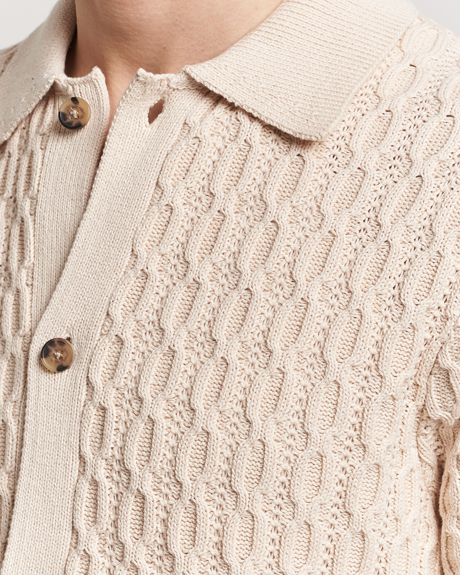 Hombres | Camisas | LES DEUX | Garret Knitted Short Sleeve Shirt Ivory
