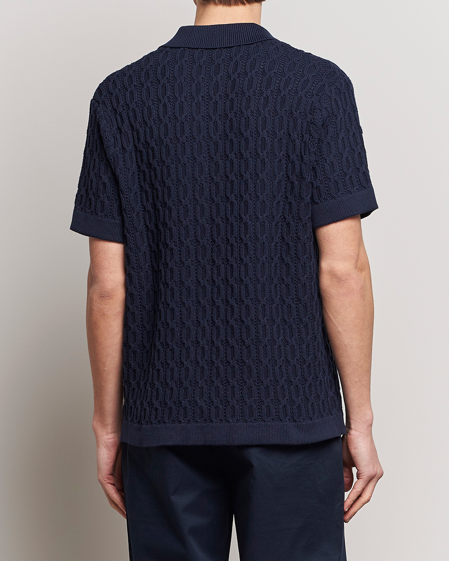 Hombres | Camisas | LES DEUX | Garret Knitted Short Sleeve Shirt Dark Navy