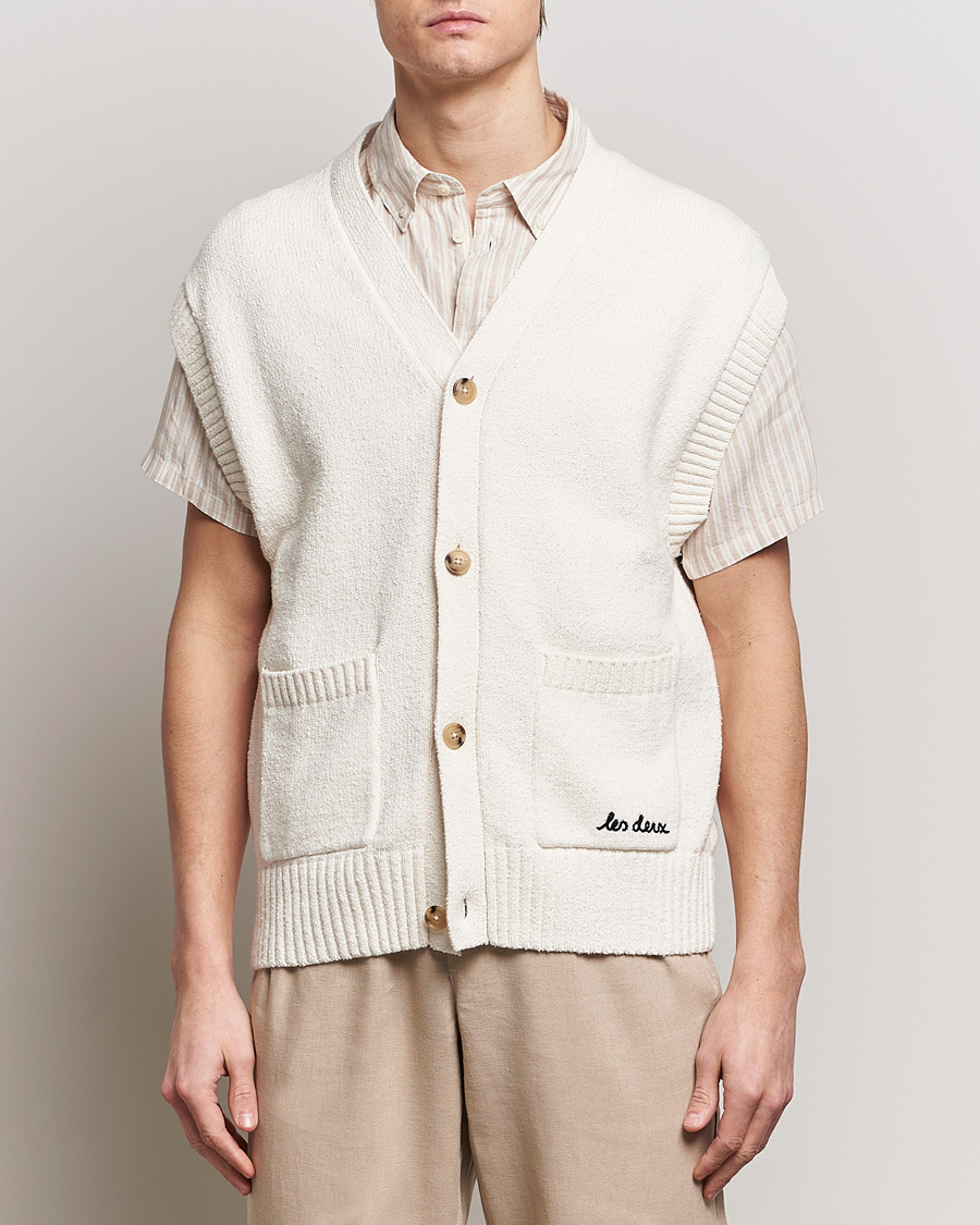 Hombres | Jerséis y prendas de punto | LES DEUX | Brad Cardigan Vest Ivory