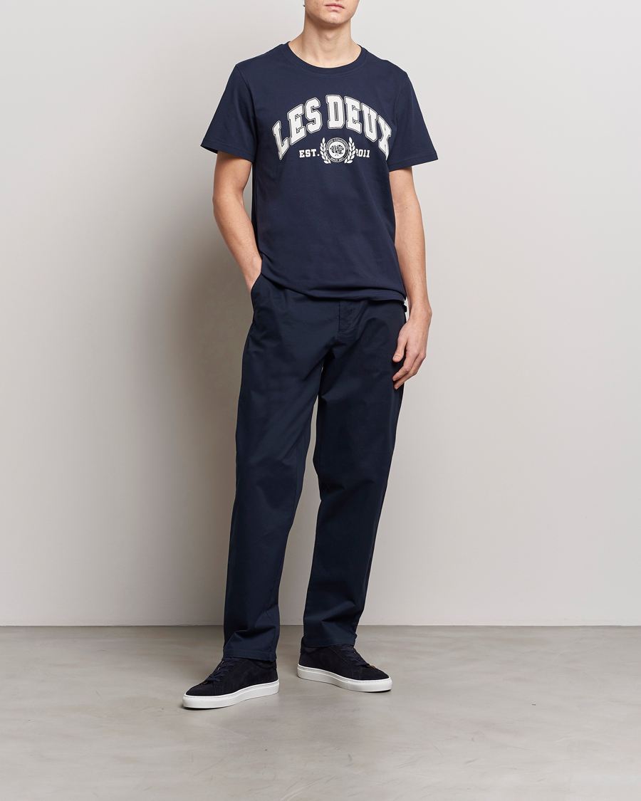 Hombres | Camisetas | LES DEUX | University T-Shirt Dark Navy