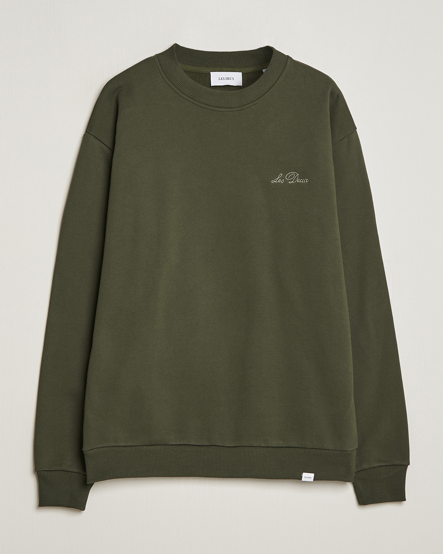 Hombres | Jerséis y prendas de punto | LES DEUX | Crew Sweatshirt Forrest Green