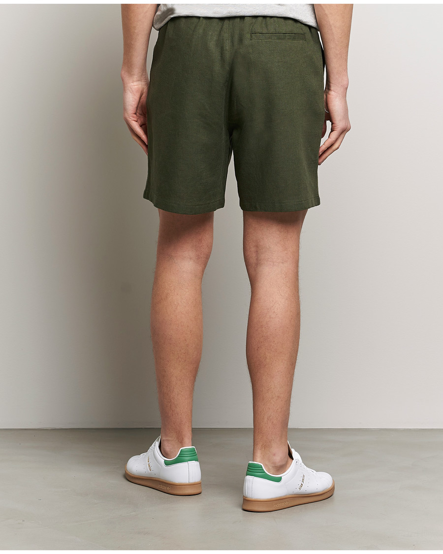 Hombres | Pantalones cortos | LES DEUX | Otto Linen Shorts Forrest Green