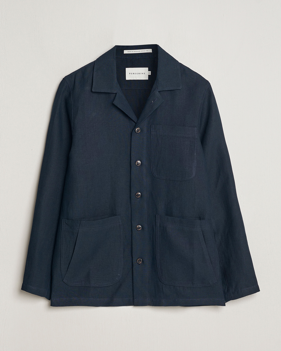 Hombres | Camisas | Peregrine | Grange Linen Shacket Navy