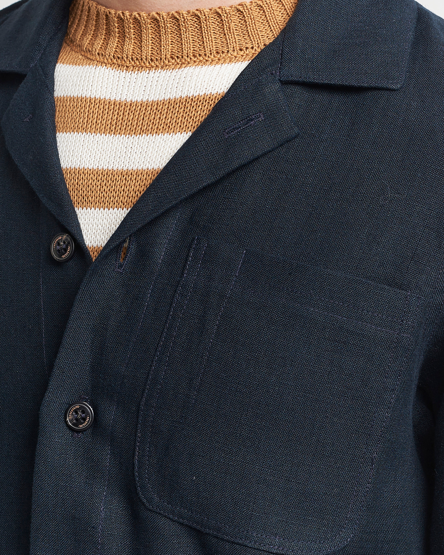 Hombres | Camisas | Peregrine | Grange Linen Shacket Navy