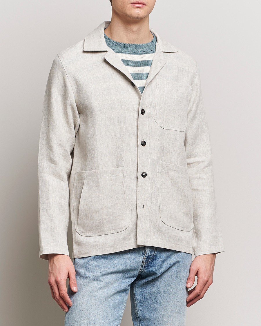 Hombres | An Overshirt Occasion | Peregrine | Grange Linen Shacket Natural