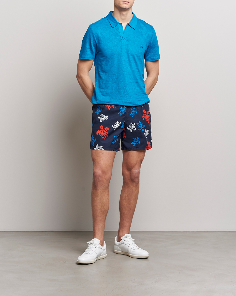 Hombres | Bañadores | Vilebrequin | Moorea Printed Swimshorts Bleu Marine