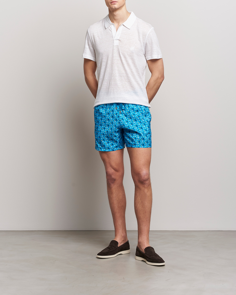 Hombres | Bañadores | Vilebrequin | Mahina Printed Swimshorts Bleu Hawaii