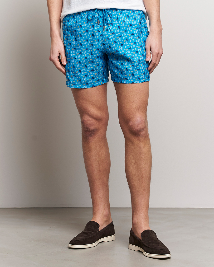 Hombres | Bañadores | Vilebrequin | Mahina Printed Swimshorts Bleu Hawaii