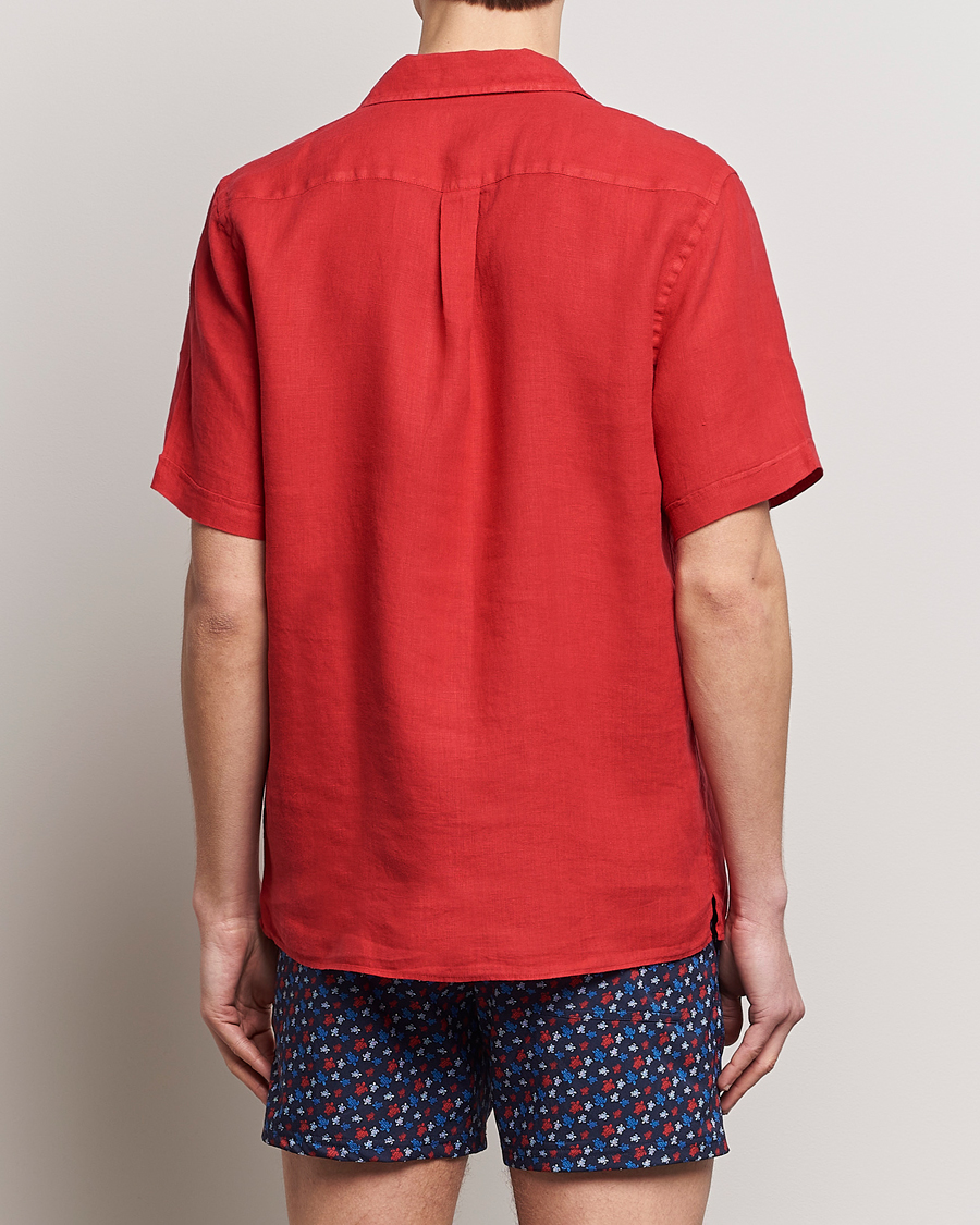 Hombres | Camisas | Vilebrequin | Carhli Resort Short Sleeve Shirt Mouline Rouge