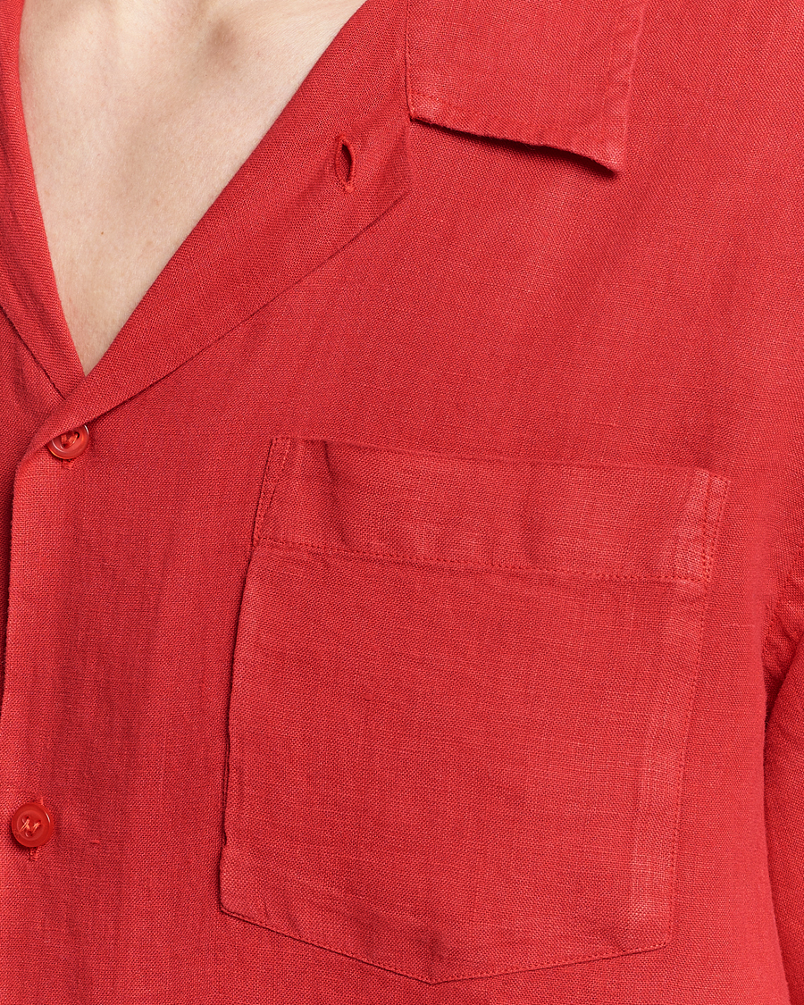 Hombres | Camisas | Vilebrequin | Carhli Resort Short Sleeve Shirt Mouline Rouge