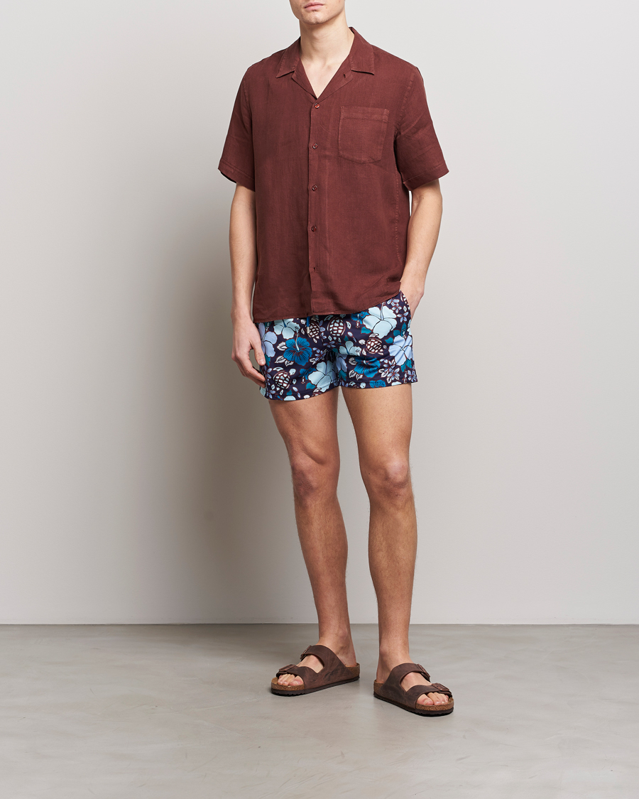 Hombres | Camisas | Vilebrequin | Carhli Resort Short Sleeve Shirt Acajou
