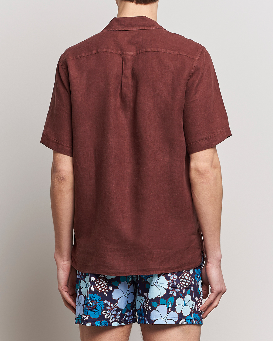 Hombres | Camisas | Vilebrequin | Carhli Resort Short Sleeve Shirt Acajou