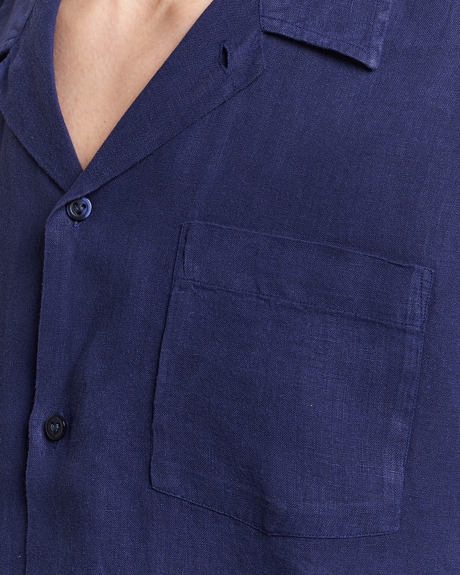 Hombres | Camisas | Vilebrequin | Carhli Resort Short Sleeve Shirt Minuit