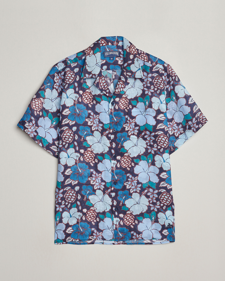Hombres | Camisas | Vilebrequin | Carhli Resort Short Sleeve Shirt Minuit
