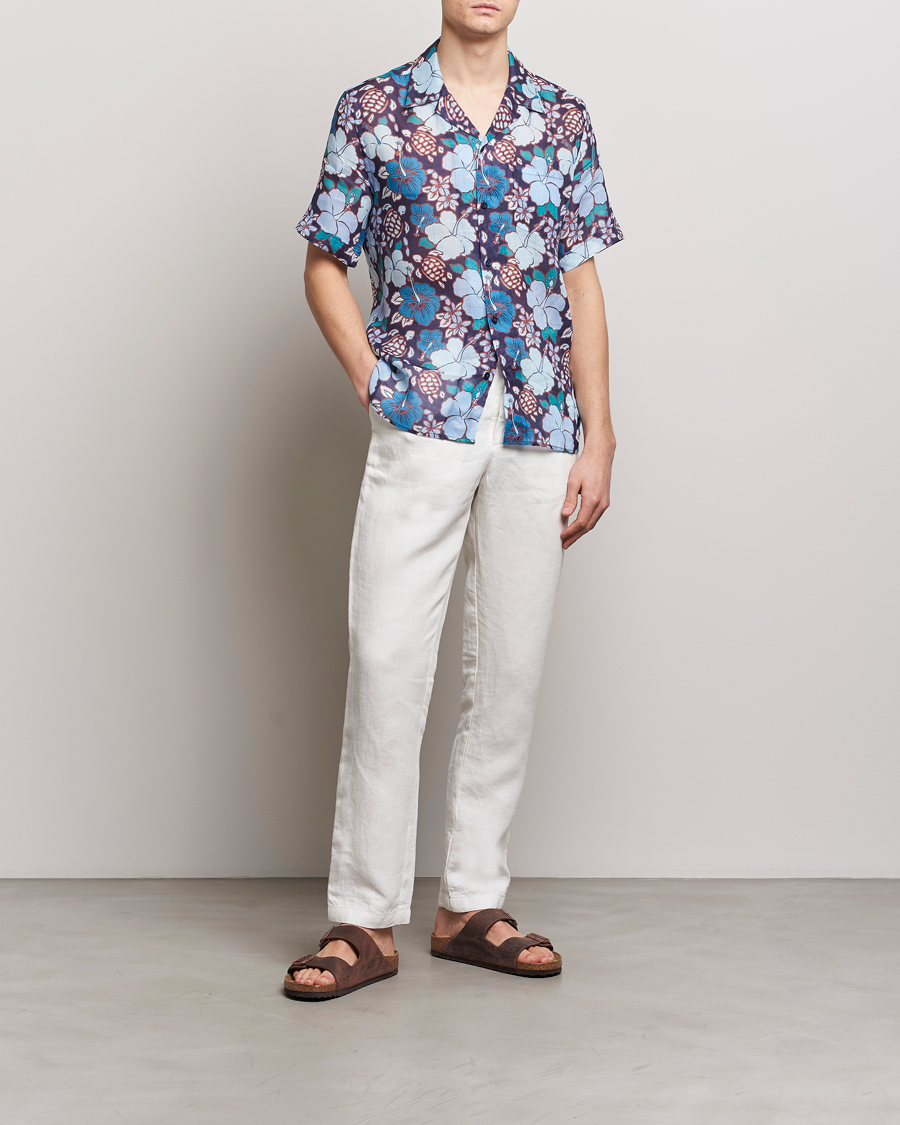 Hombres | Camisas | Vilebrequin | Carhli Resort Short Sleeve Shirt Minuit