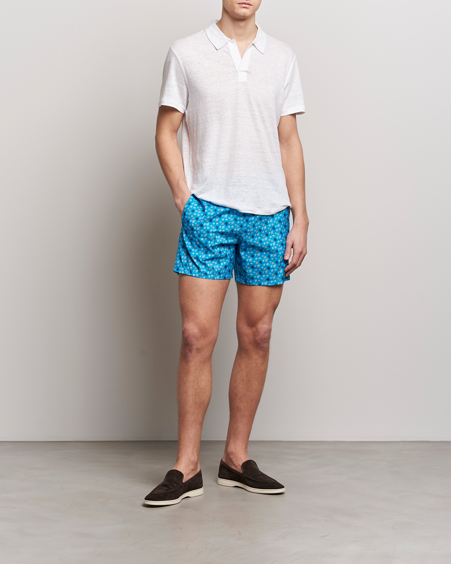 Hombres | Polos | Vilebrequin | Pyramid Linen Jersey Polo Blanc