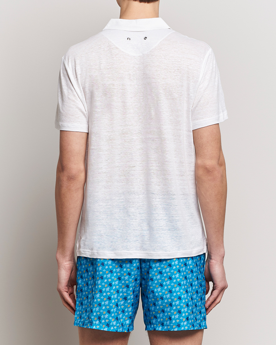 Hombres | Polos | Vilebrequin | Pyramid Linen Jersey Polo Blanc
