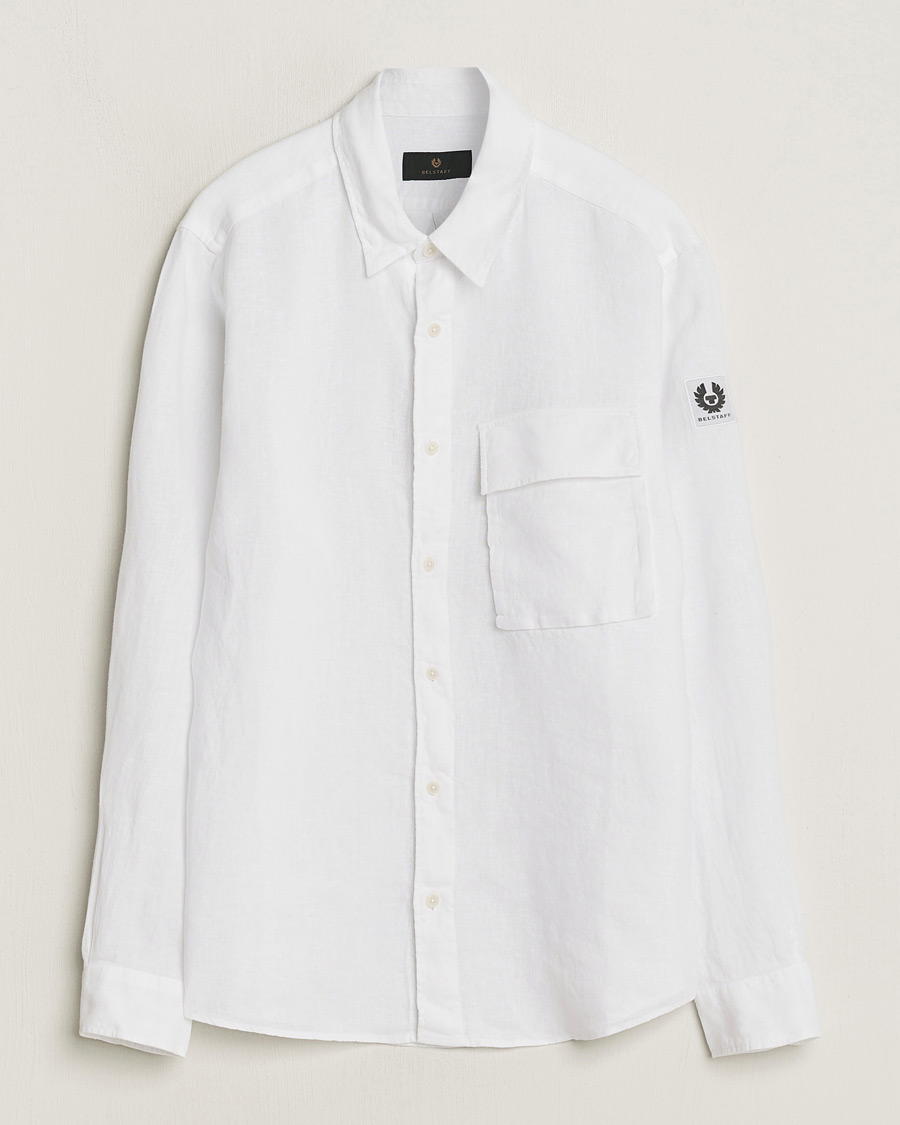 Hombres | Camisas | Belstaff | Scale Linen Pocket Shirt White