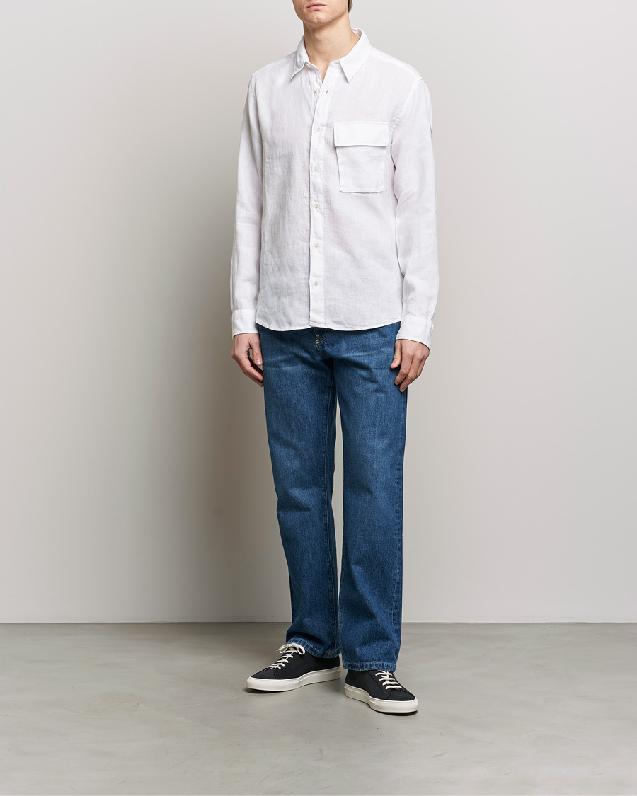 Hombres | Camisas | Belstaff | Scale Linen Pocket Shirt White