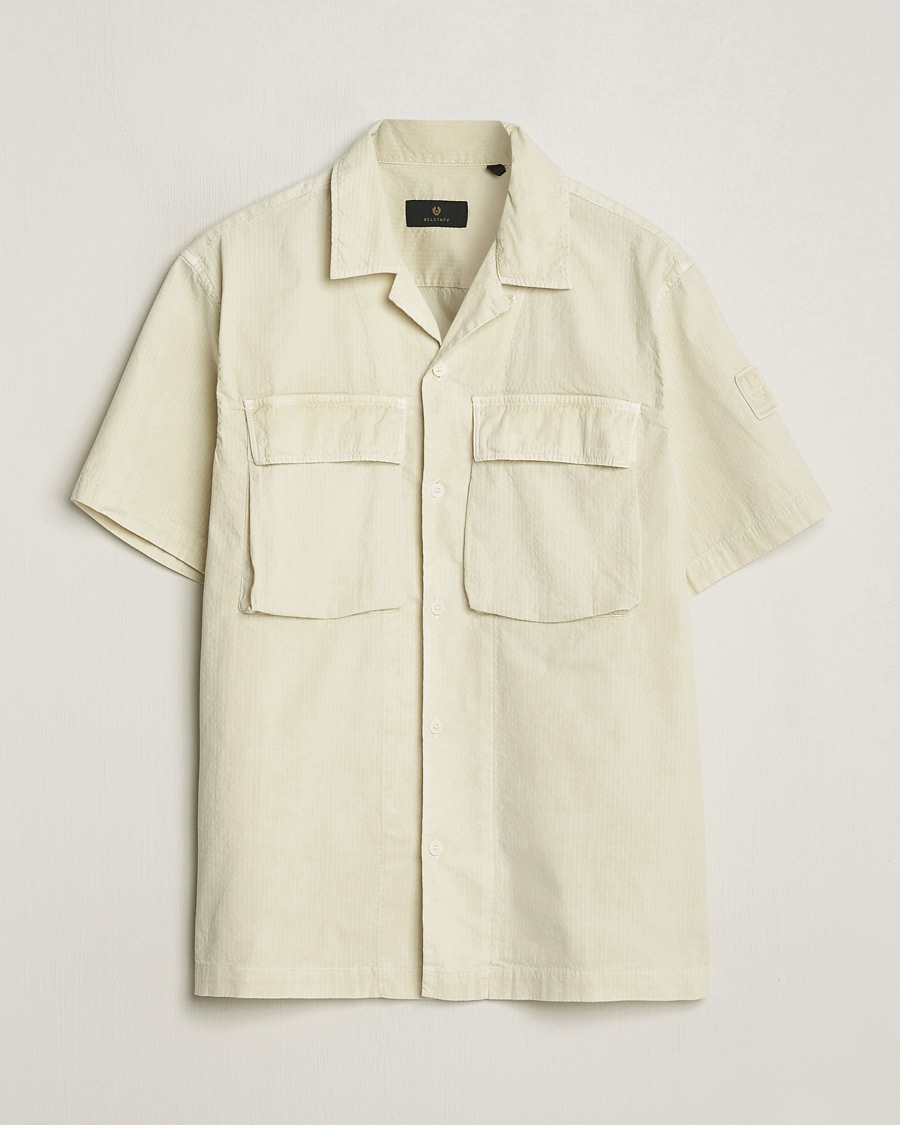 Hombres | Camisas | Belstaff | Caster Short Sleeve Seersucker Shirt Beige