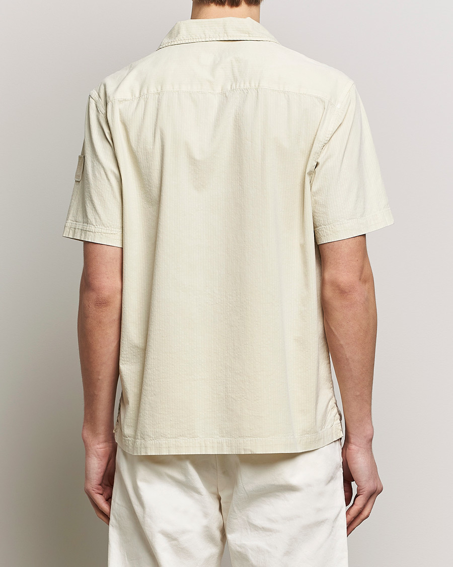 Hombres | Camisas | Belstaff | Caster Short Sleeve Seersucker Shirt Beige