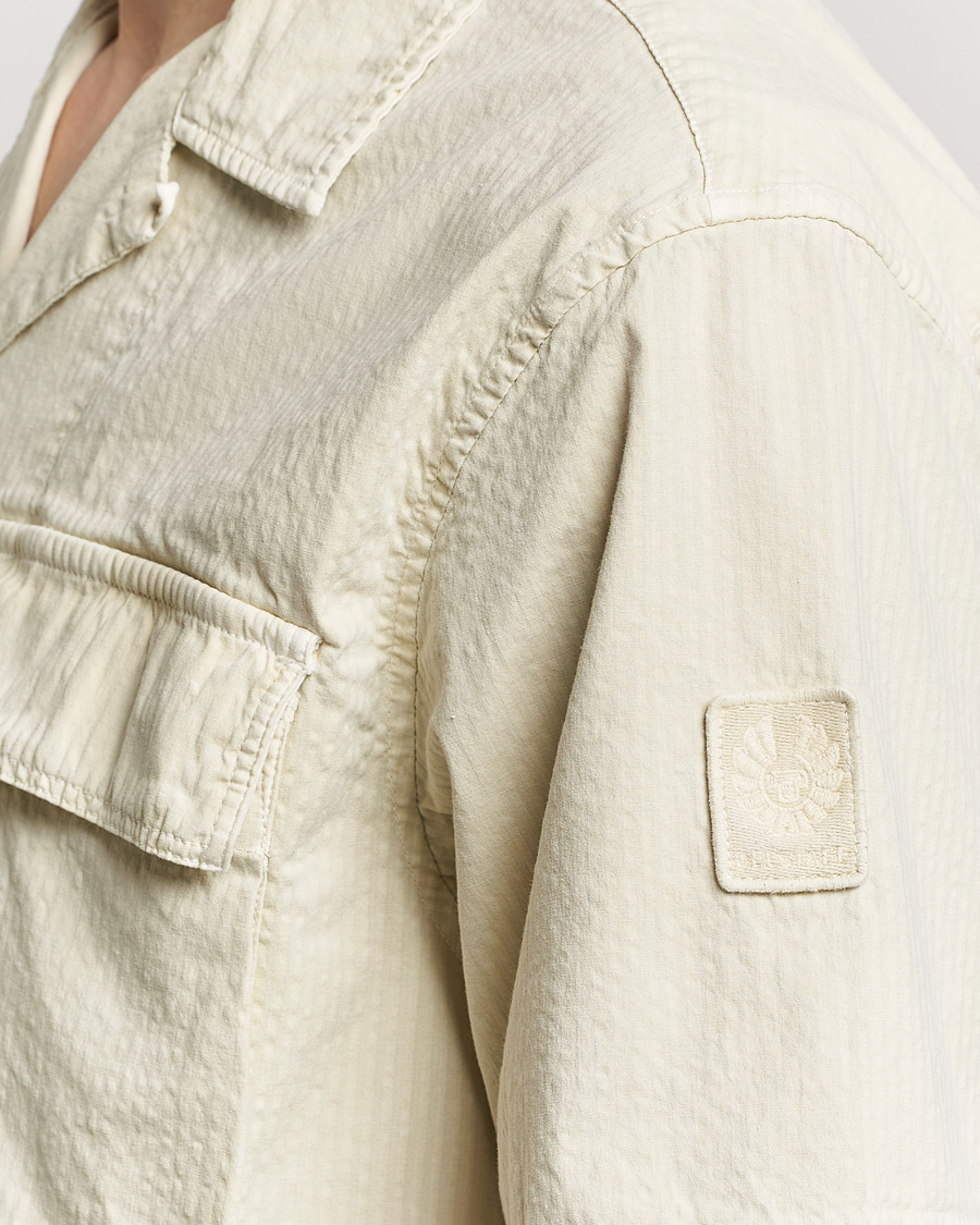 Hombres | Camisas | Belstaff | Caster Short Sleeve Seersucker Shirt Beige