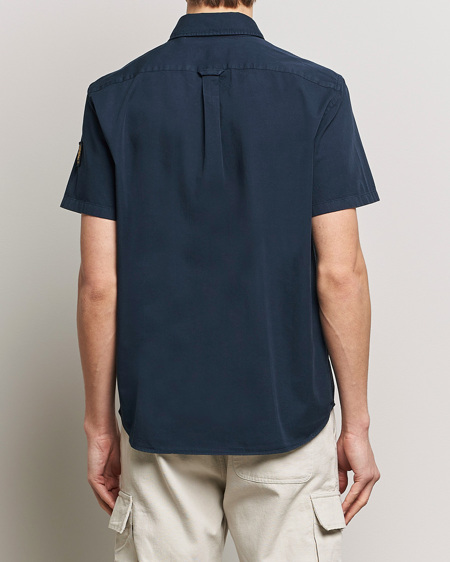 Hombres | Camisas | Belstaff | Scale Short Sleeve Cotton Shirt Dark Ink