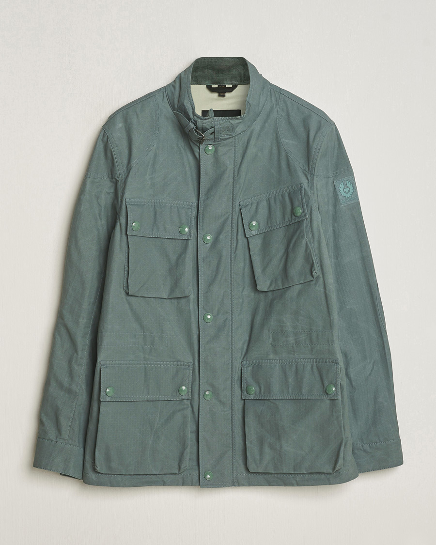 Hombres | Abrigos y chaquetas | Belstaff | Landsport Dry Wax Fieldmaster Mineral Green