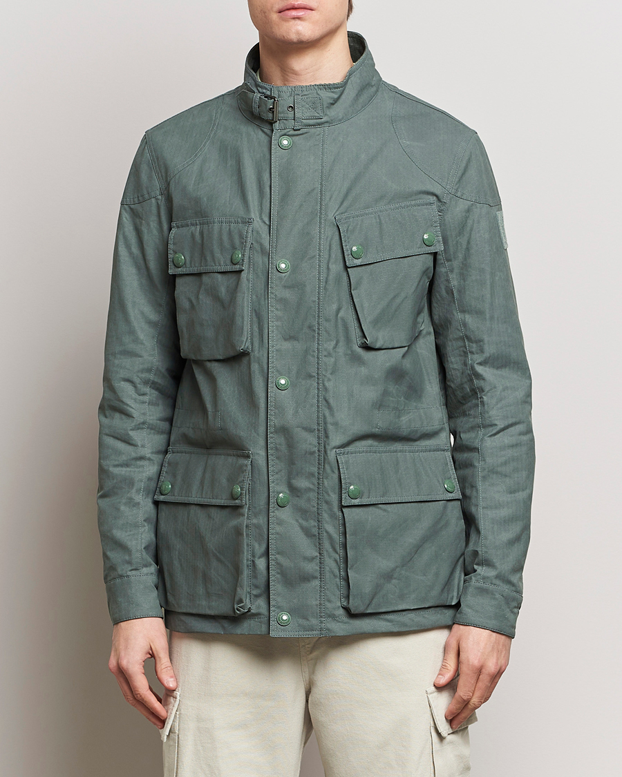 Hombres | Abrigos y chaquetas | Belstaff | Landsport Dry Wax Fieldmaster Mineral Green