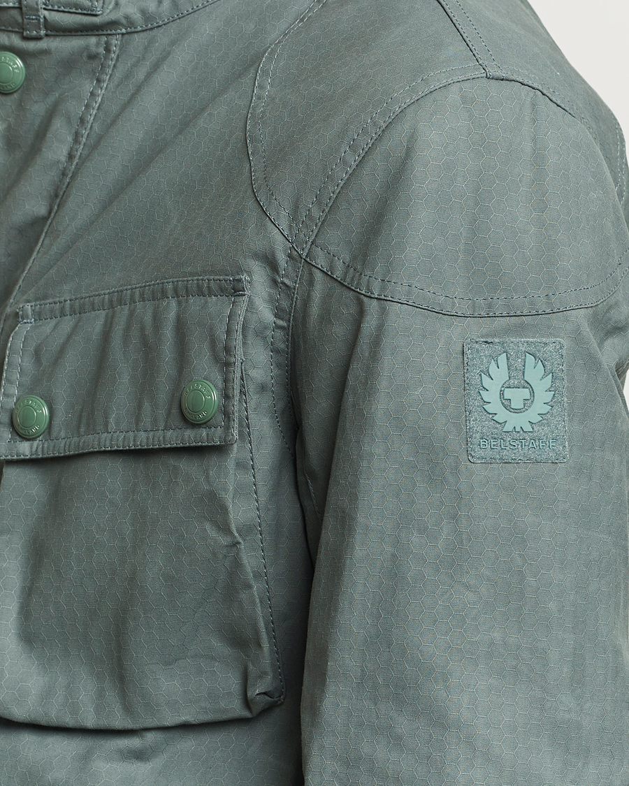 Hombres | Abrigos y chaquetas | Belstaff | Landsport Dry Wax Fieldmaster Mineral Green