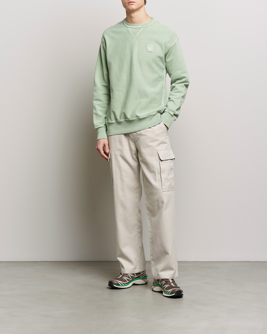 Hombres | Jerséis y prendas de punto | Belstaff | Outliner Cotton Crew Neck Echo Green