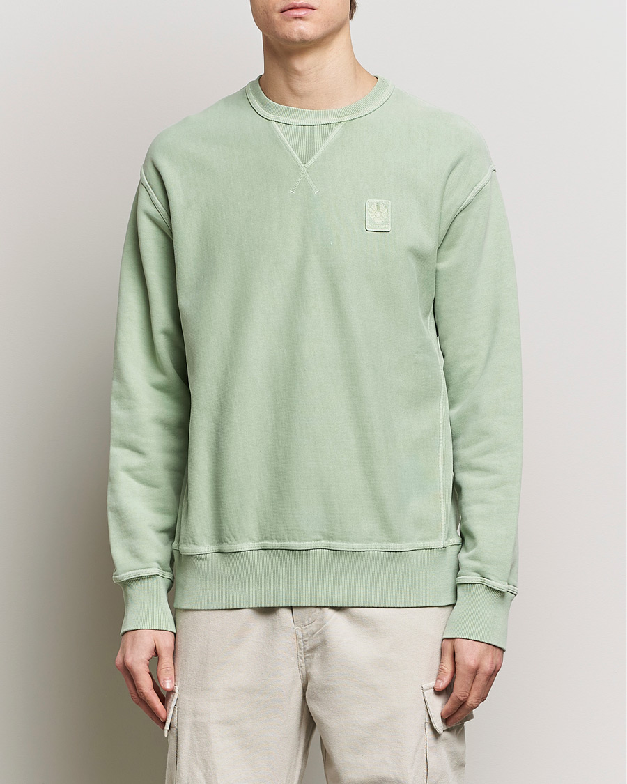 Hombres | Jerséis y prendas de punto | Belstaff | Outliner Cotton Crew Neck Echo Green